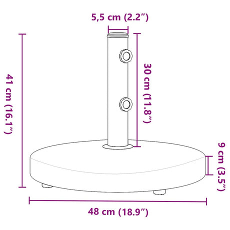 Parasol Base For Ø32/38/48 Mm Poles Round