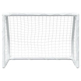 Kids' Football Goals 2 Pcs With Ball White 64X35X48 Cm Metal