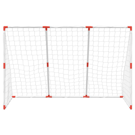 Kids' Football Goal With Balls 2-In-1 White 184X64X124 Cm