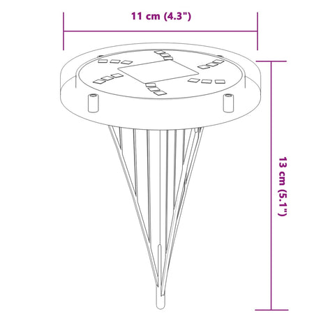 Solar Ground Lights With Ground Spikes Outdoor 12 Pcs Warm White