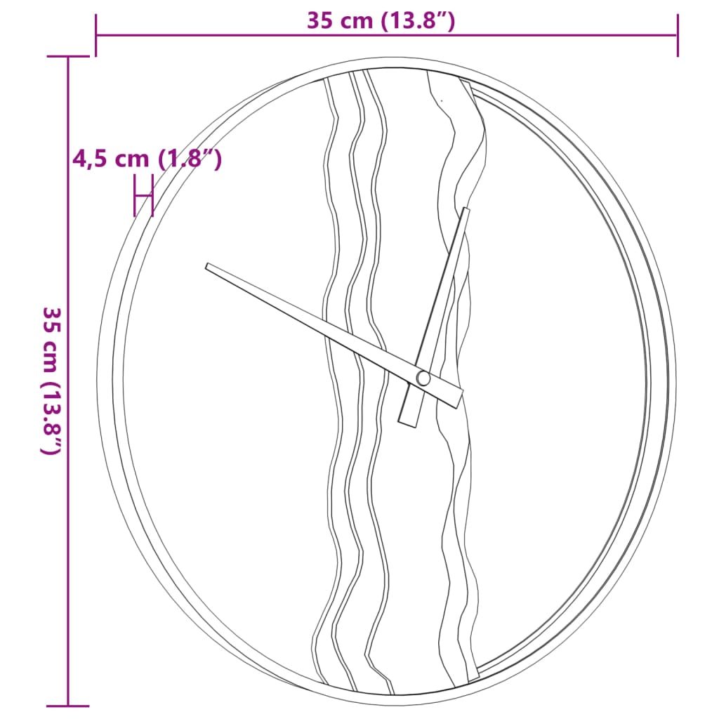 Wall Clock Ø35 Cm Iron And Oak Wood