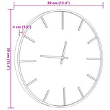 Wall Clock Brown Ø39 Cm Iron And Engineered Wood