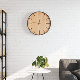 Wall Clock Brown Ø39 Cm Iron And Engineered Wood