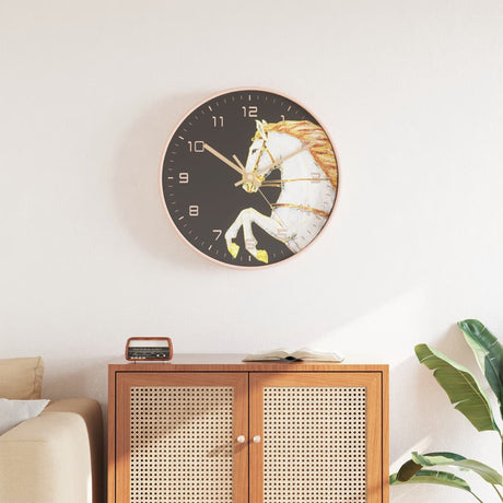 Wall Clock Gold And Ø29.5 Cm Polystyrene And Glass
