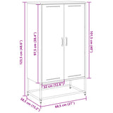 Highboard 68.5X38.5X123.5 Cm Steel