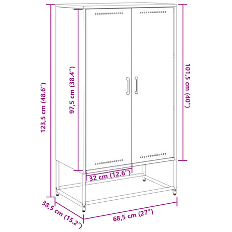 Highboard 68.5X38.5X123.5 Cm Steel