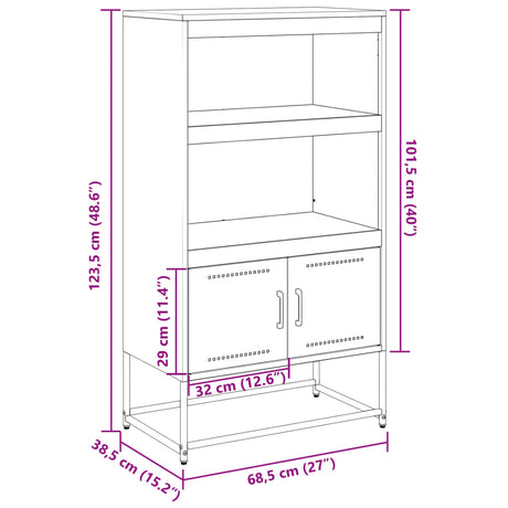 Highboard 68.5X38.5X123.5 Cm Steel