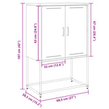 Highboard 68.5X38.5X107 Cm Steel