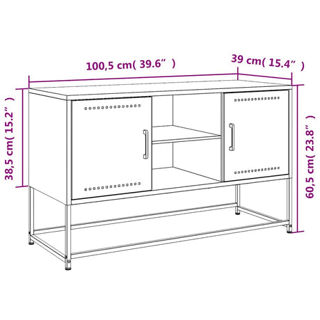 Tv Cabinet Olive 100.5X39X60.5 Cm Steel