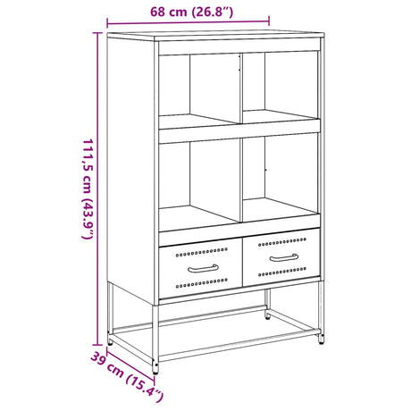 Highboard 68.5X39X111.5 Cm Steel