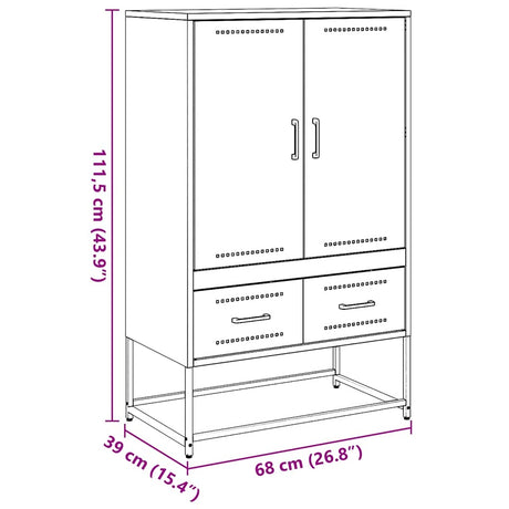 Highboard Olive 68X39X111.5 Cm Steel