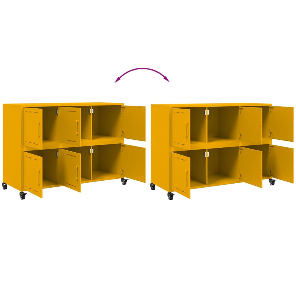 Sideboard Mustard 100.5X39X72 Cm Steel