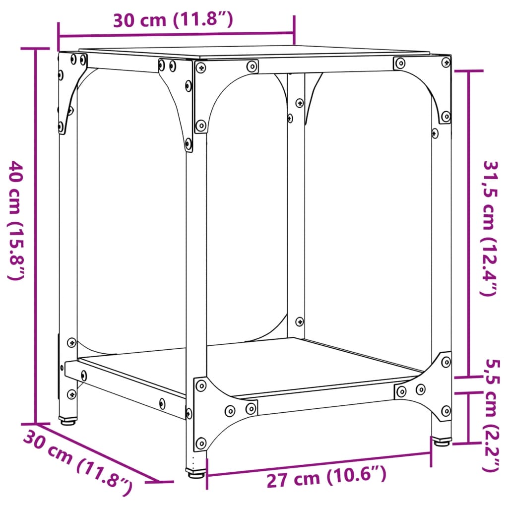 Coffee Tables With Top 2 Pcs Steel