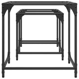 Nesting Coffee Tables 2 Pcs With Glass Top Steel
