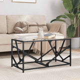 Coffee Table With Glass Top 78.5X40X41 Cm Steel
