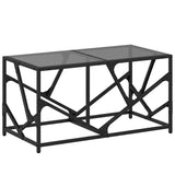 Coffee Table With Glass Top 78.5X40X41 Cm Steel