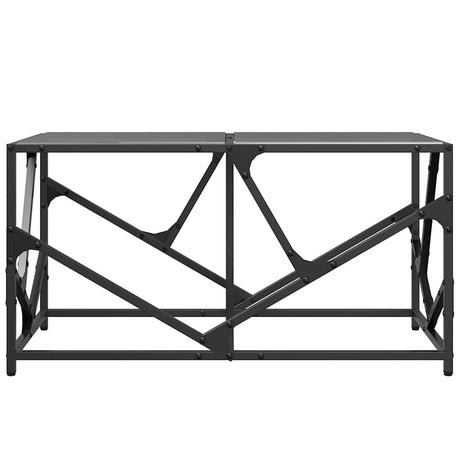 Coffee Table With Glass Top 78.5X40X41 Cm Steel