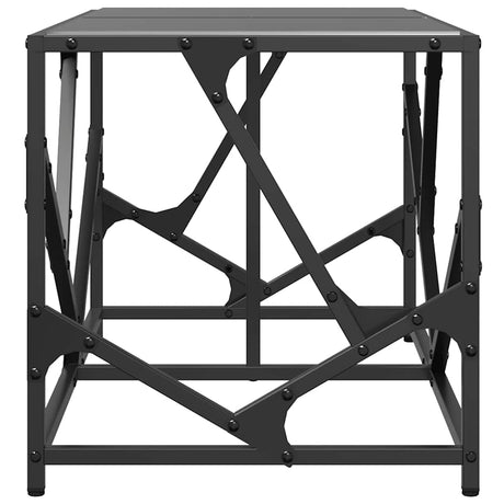 Coffee Table With Glass Top 78.5X40X41 Cm Steel