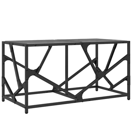 Coffee Table With Glass Top 78.5X40X41 Cm Steel