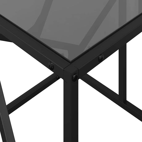 Coffee Table With Glass Top 78.5X40X41 Cm Steel