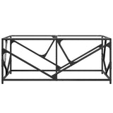 Coffee Table With Glass Top 98.5X50X41 Cm Steel