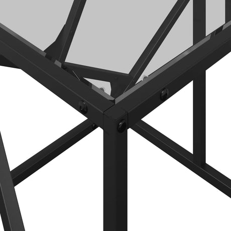 Coffee Table With Glass Top 98.5X50X41 Cm Steel