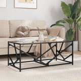 Coffee Table With Glass Top 98.5X50X41 Cm Steel