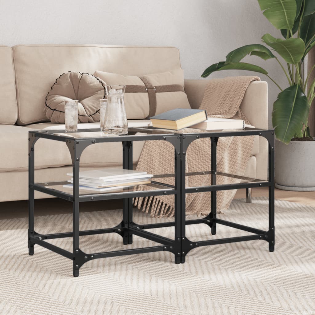 Coffee Tables With Top 2 Pcs Steel