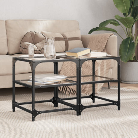 Coffee Tables With Top 2 Pcs Steel