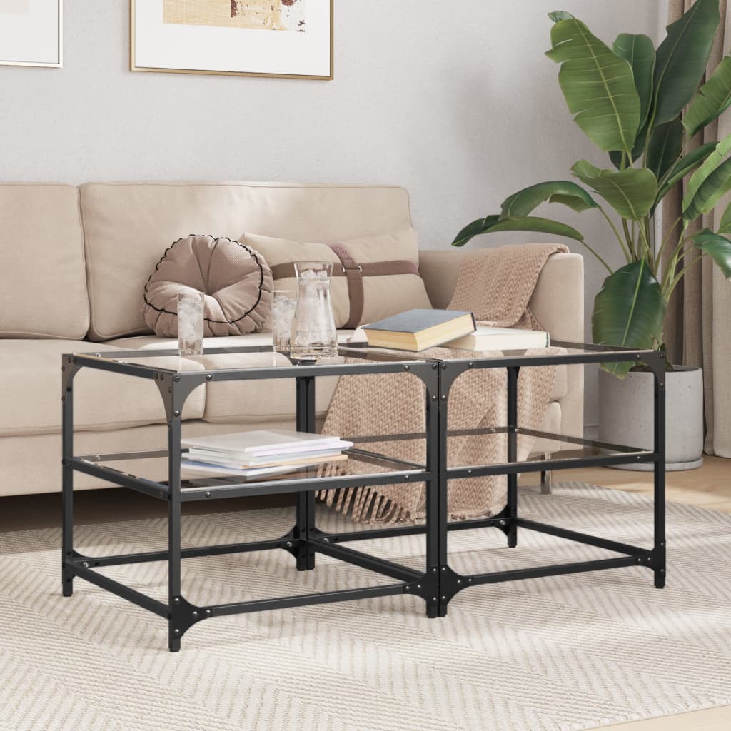 Coffee Tables With Top 2 Pcs Steel