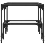 Coffee Table With Glass Top 98.5X50X45 Cm Steel