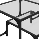 Coffee Table With Glass Top 98.5X50X45 Cm Steel
