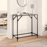 Console Table With Glass Top Steel