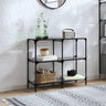 Console Table With Glass Top Steel