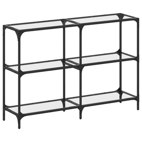 Console Table With Glass Top Steel