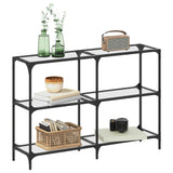 Console Table With Glass Top Steel