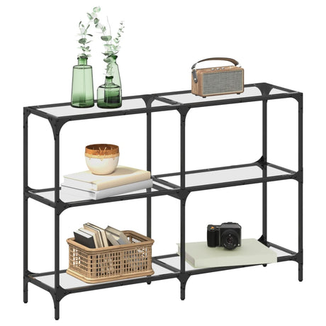 Console Table With Glass Top Steel