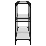 Console Table With Glass Top Steel