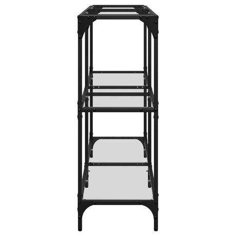 Console Table With Glass Top Steel