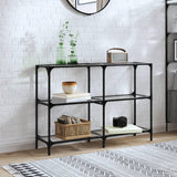 Console Table With Glass Top Steel