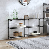 Console Table With Glass Top Steel