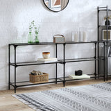 Console Table With Glass Top Steel