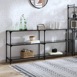 Console Table With Glass Top Steel