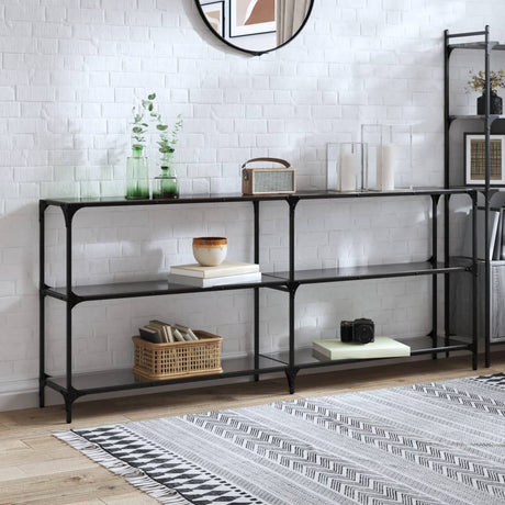 Console Table With Glass Top Steel