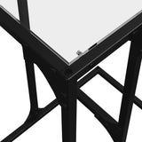 Side Table with Transparent Glass 40x30x61.5 cm Steel