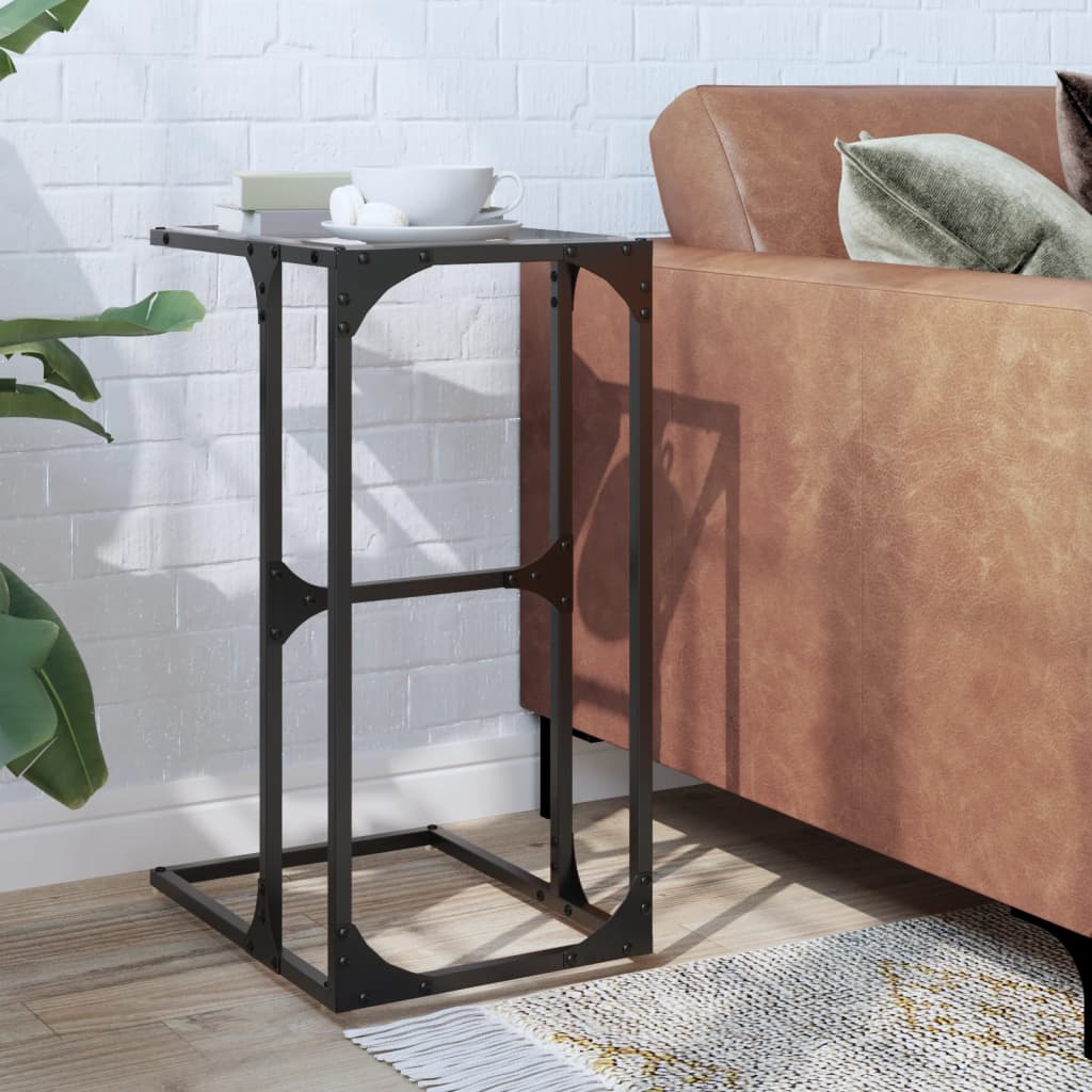 Side Table with Transparent Glass 40x30x61.5 cm Steel