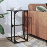 Side Table With Glass 40X30X61.5 Cm Steel