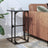 Side Table With Glass 40X30X61.5 Cm Steel
