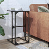 Side Table With Glass 40X30X61.5 Cm Steel