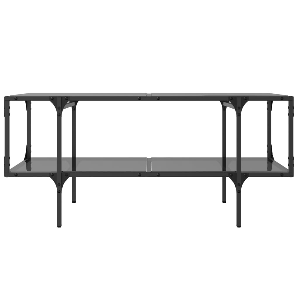 Coffee Table With Glass Top 98.5X50X45 Cm Steel